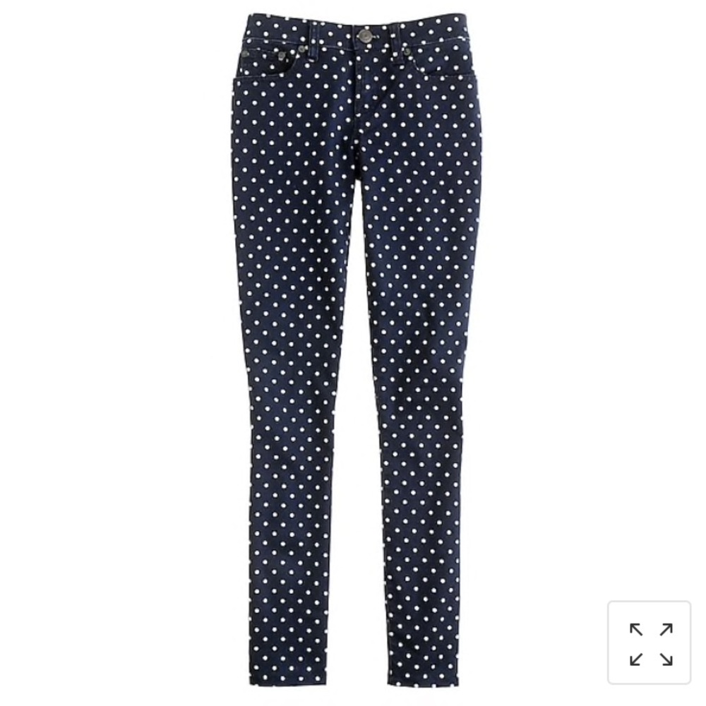 🦋SALE🦋 NWOT J. Crew Toothpick Polka Dot Jeans